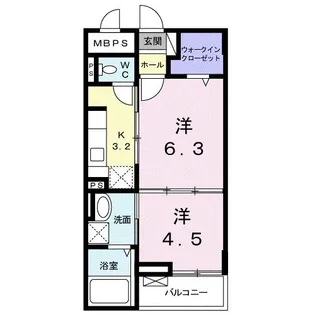 グリシーヌ【1階】の間取り