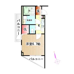 アンプルール フェール M.Y【1階】の間取り