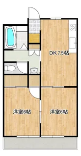チェリーレイク201【2階】の間取り