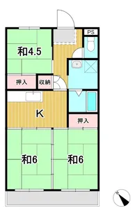 ルミナス日立【2階】の間取り