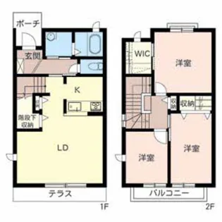 プチウエストIIID・E・Fの間取り