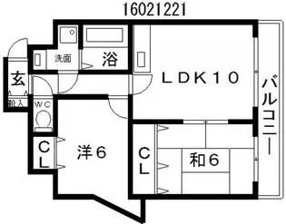 シャルム鶴ヶ丘【3階】の間取り