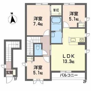 Casa Brote C【2階】の間取り