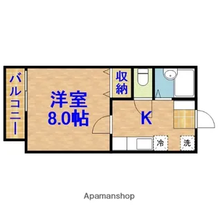 旭五所ハイツ【2階】の間取り