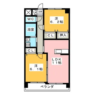 サンハイム【1階】の間取り