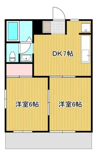 コーポ下石田III【1階】の間取り