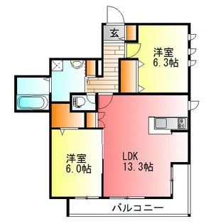 クレスト神谷【3階】の間取り