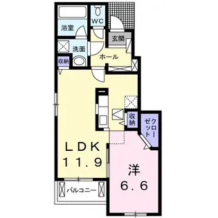 サンフローラA【1階】の間取り