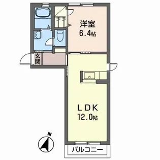 ルミエールショウワ B【1階】の間取り
