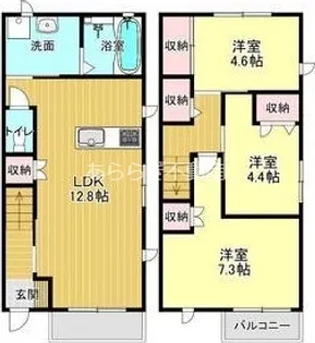 テラスハウス上西IIの間取り
