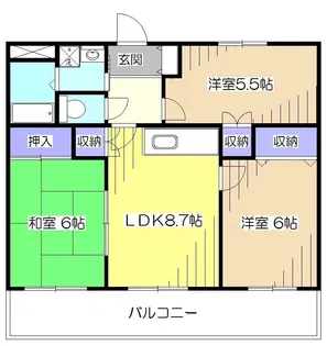 クレストールハイツ【2階】の間取り