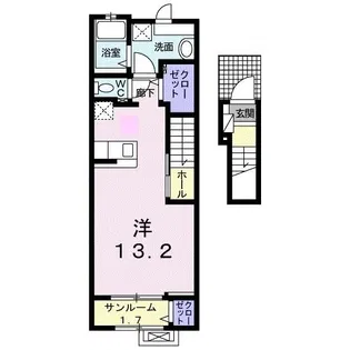 サンライズ【2階】の間取り