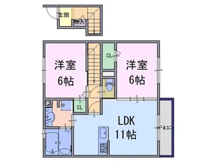 奈良県橿原市四条町【アパート】の間取り