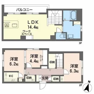シャーメゾンプレミア鐙 205の間取り
