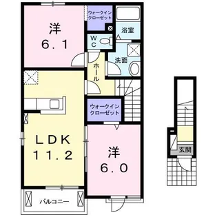 メロウ・リ-フB【2階】の間取り