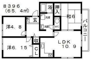 アメニティタウン1号館【1階】の間取り