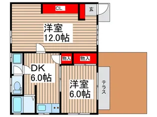 吉野コ-ポ【1階】の間取り