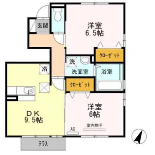 オレンジハウスB【1階】の間取り