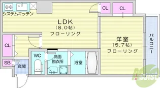 グレース仙台南【5階】の間取り