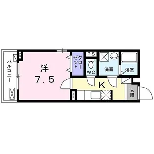 エンティム上桂【1階】の間取り