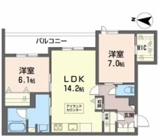 シャーメゾン クレスト ライフ【2階】の間取り