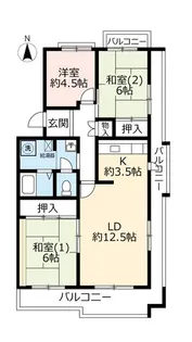 UR高の原駅前【5階】の間取り