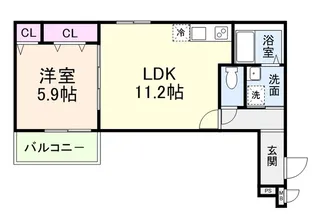 カーサ綾園【1階】の間取り