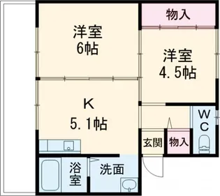 ヴィラナリー長尾 2号棟【5階】の間取り