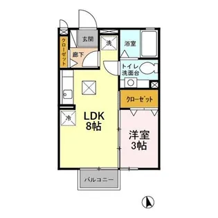 サニーウェル B【1階】の間取り