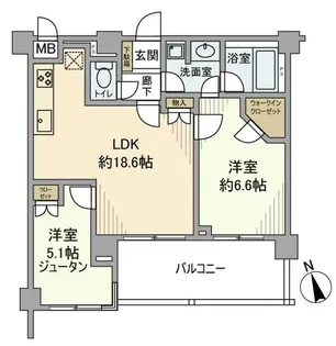 サンクタス横濱三ツ沢公園【3階】の間取り