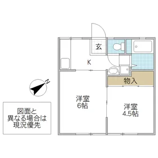 パナハイツ緑岡【1階】の間取り