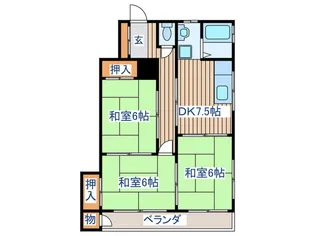 サンプラザ一本杉【2階】の間取り
