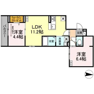 アンソレイエII【2階】の間取り