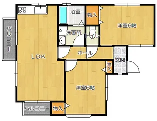 コーポアキ【2階】の間取り