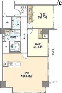 麹町三番町マンション【2階】の間取り