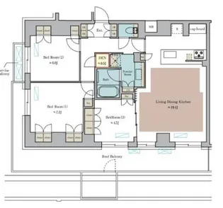 Brillia ist 池尻大橋【8階】の間取り