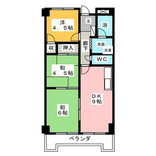 上名古屋ハイツ【3階】の間取り