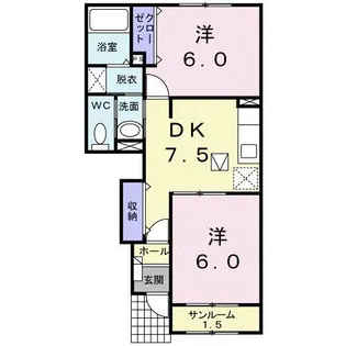 2DKの間取り画像