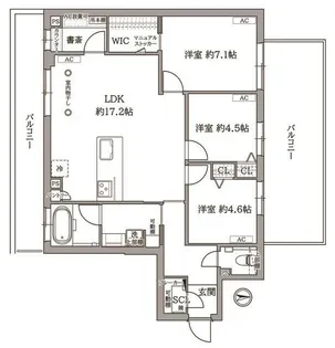 神奈川県横浜市鶴見区下末吉6【マンション】の間取り
