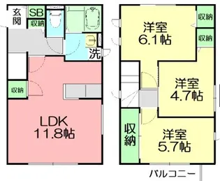 神奈川県小田原市飯田岡【一戸建】の間取り