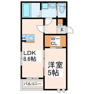 BRAVEBASE黒髪【2階】の間取り