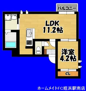 福岡県福岡市西区周船寺2【アパート】の間取り