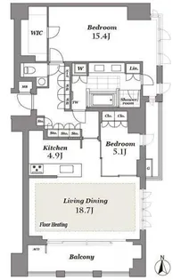 THE CONOE三田綱町【3階】の間取り