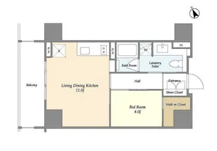 東京都中央区八丁堀3【マンション】の間取り