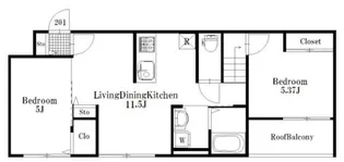 ソル プエンテ六町【2階】の間取り