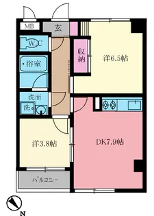 ウィスタリア山手【3階】の間取り