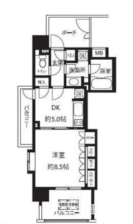 ライオンズシティ白金高輪【5階】の間取り