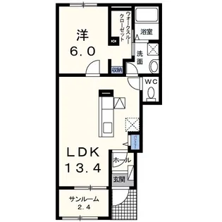 フォンテ・ドミール(ペット)【1階】の間取り