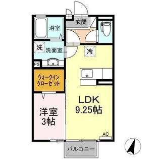 ベル クレール吉田【2階】の間取り