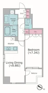 レジディア東麻布【8階】の間取り